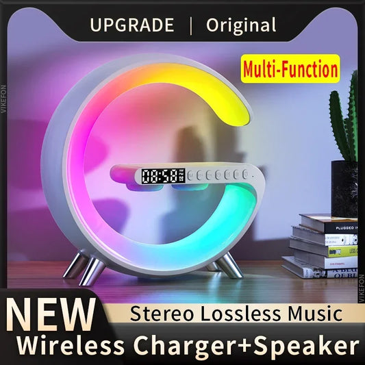 3-in-1 Wireless Charging Pad & Speaker with LED RGB Light